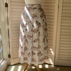H&M Animal Print Skirt - White and Brown